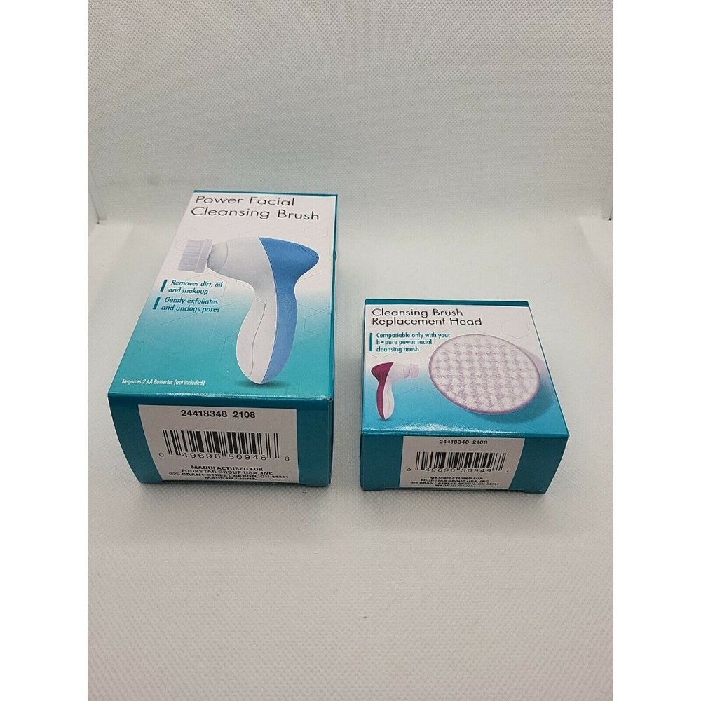 b·pure Power Facial Cleansing Brushes and Replacement Brush Heads (Blue) - Picture 4 of 6